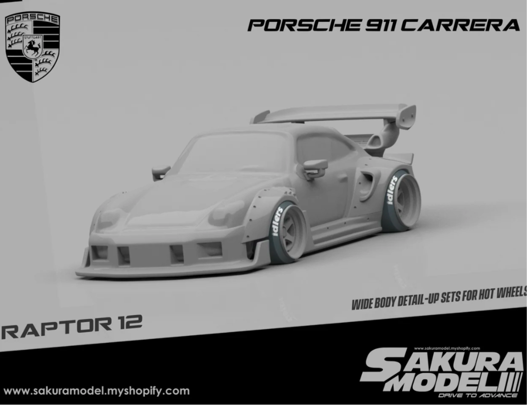 Sakura - Add on Body kit for Hot Wheels 1996 Porsche Carrera