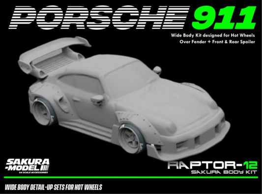 Sakura - Add on Body kit for Hot Wheels 1996 Porsche Carrera