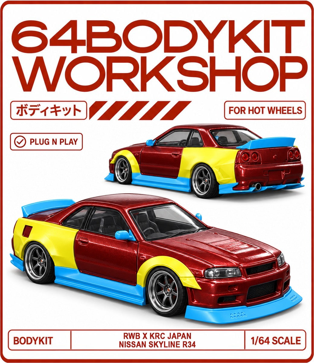 Hot Wheels RWB X KRC Japan Nissan Skyline R34