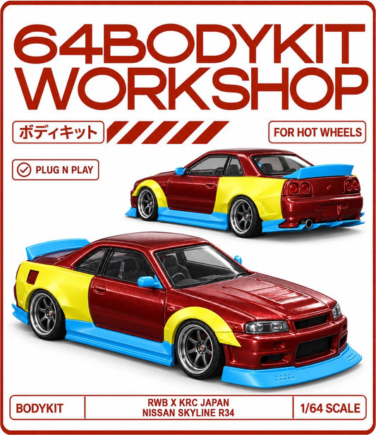 Hot Wheels RWB X KRC Japan Nissan Skyline R34