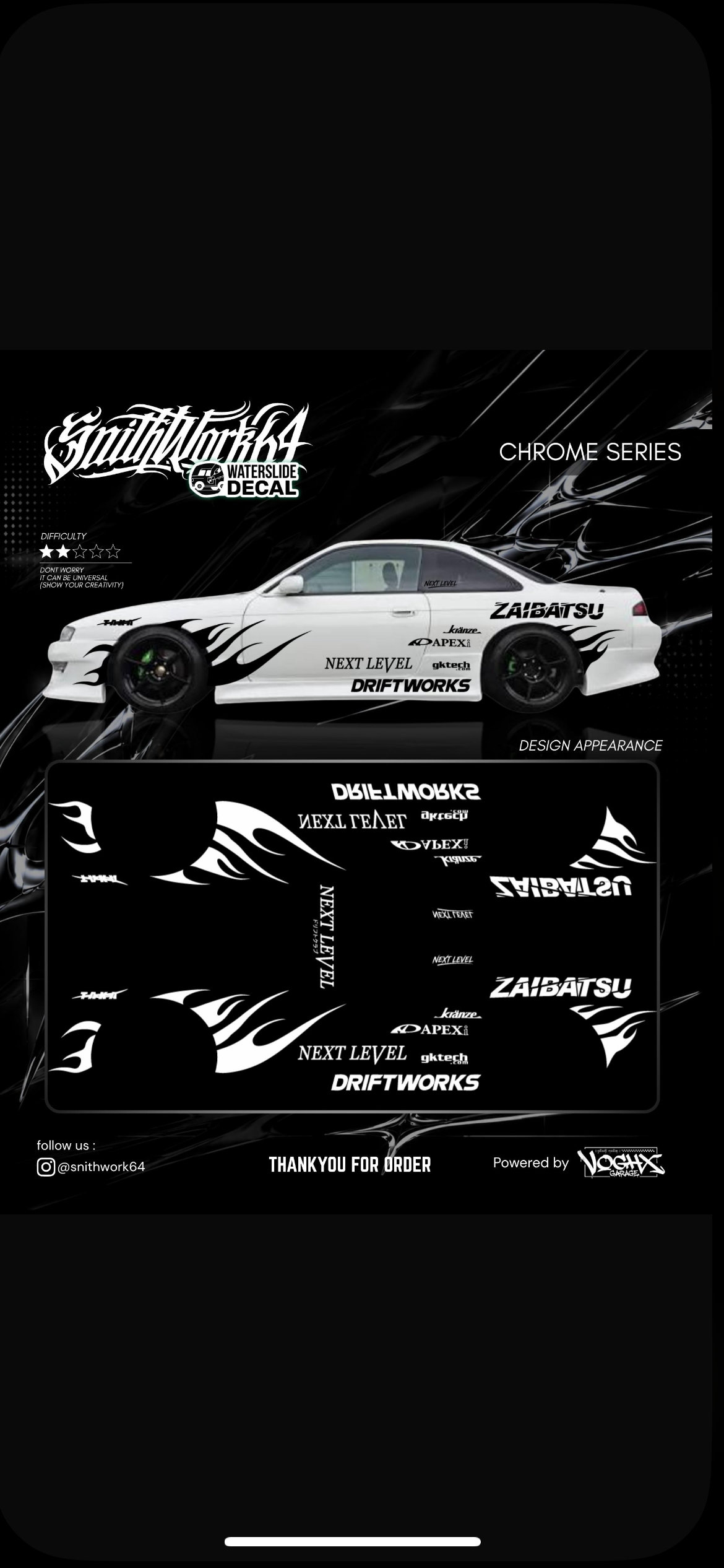 Chrome DRIFT WORKS Decal