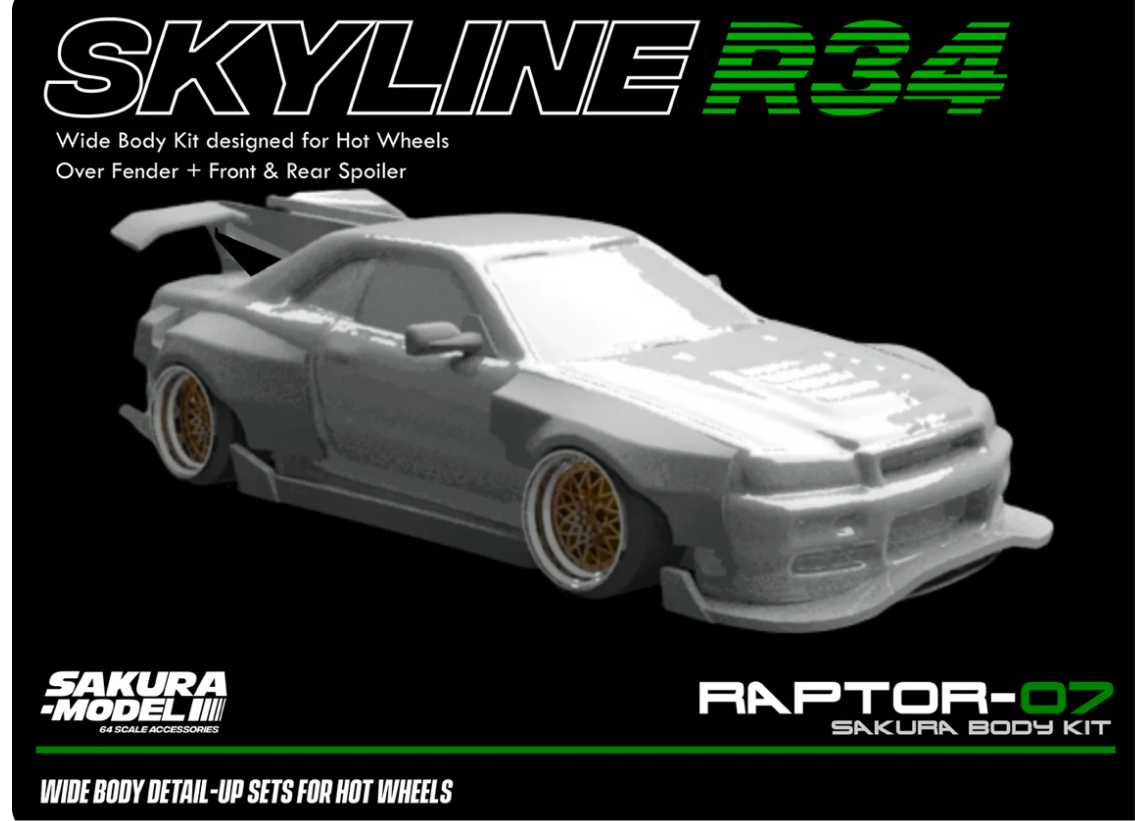 Sakura - Add on Body kit for Hot Wheels Skyline R34
